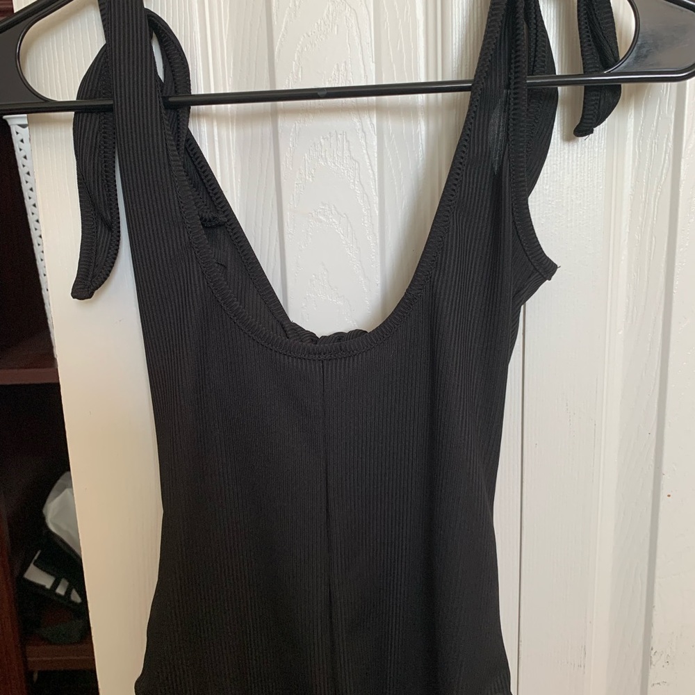 Black Ribbed Bodysuit - Picture 3 of 5